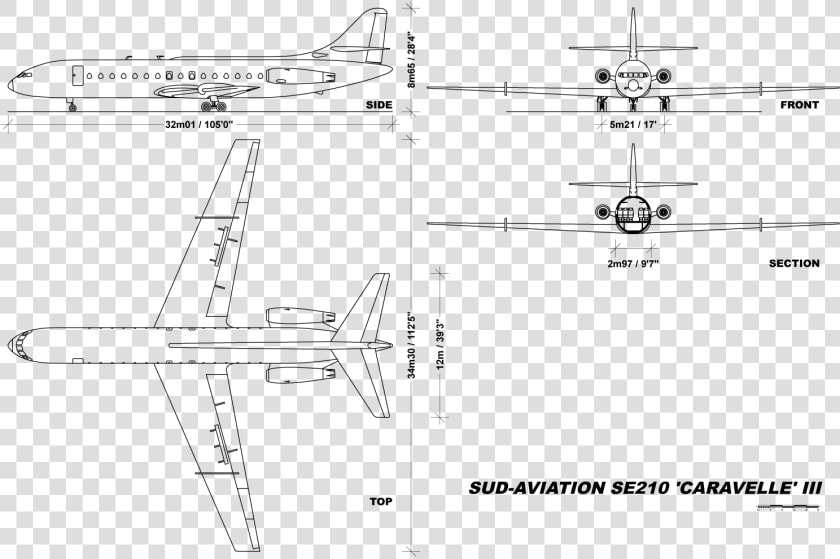 File   Caravellev1   0   Sud Aviation Caravelle 10b  HD Png DownloadTransparent PNG