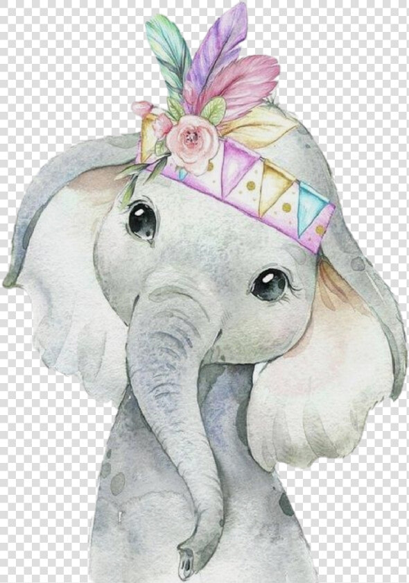  elephant  colorful  cute  baby  animals   Watercolor Elephant  HD Png DownloadTransparent PNG