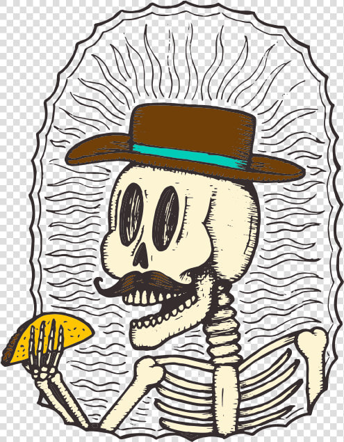 Illustration Of Skeleton With Taco   Taco Skeleton  HD Png DownloadTransparent PNG