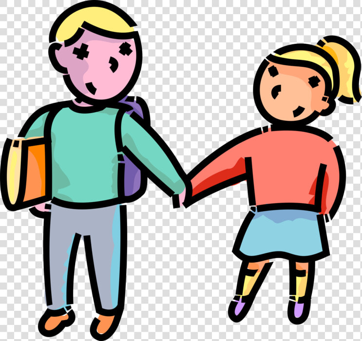 Transparent Students Walking Png   Brother And Sister Clipart Png  Png DownloadTransparent PNG