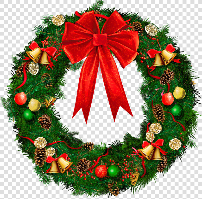 Wreath Christmas Clip Art   Christmas Wreath  HD Png DownloadTransparent PNG