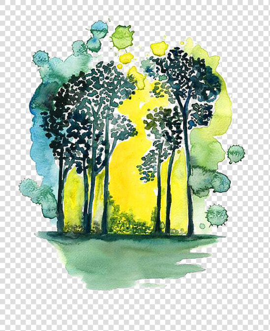  watercolor  trees   Watercolor Painting  HD Png DownloadTransparent PNG