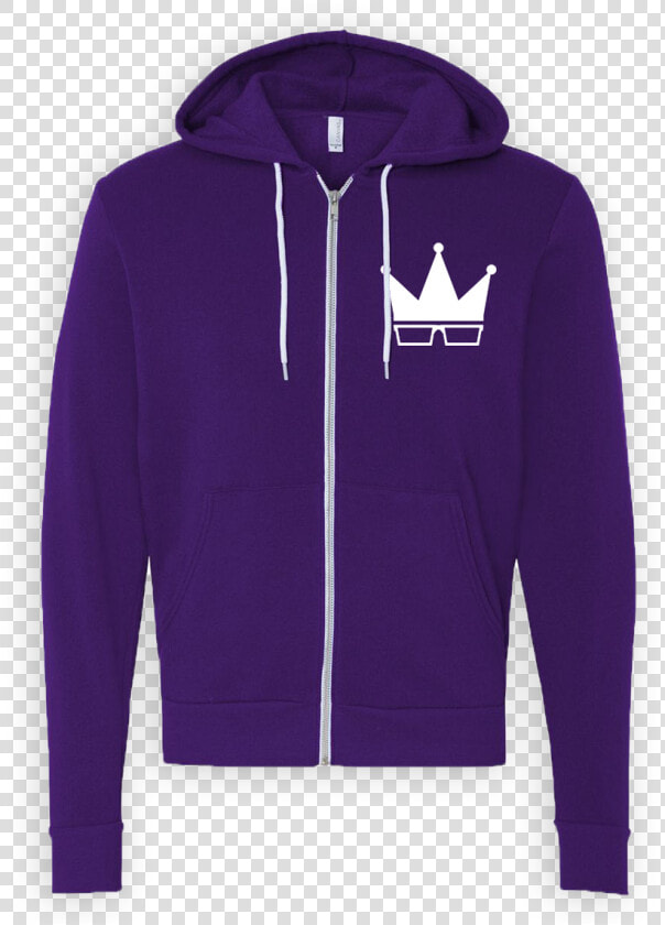 Zip up Hoodie   Purple Crown Hoodie  HD Png DownloadTransparent PNG