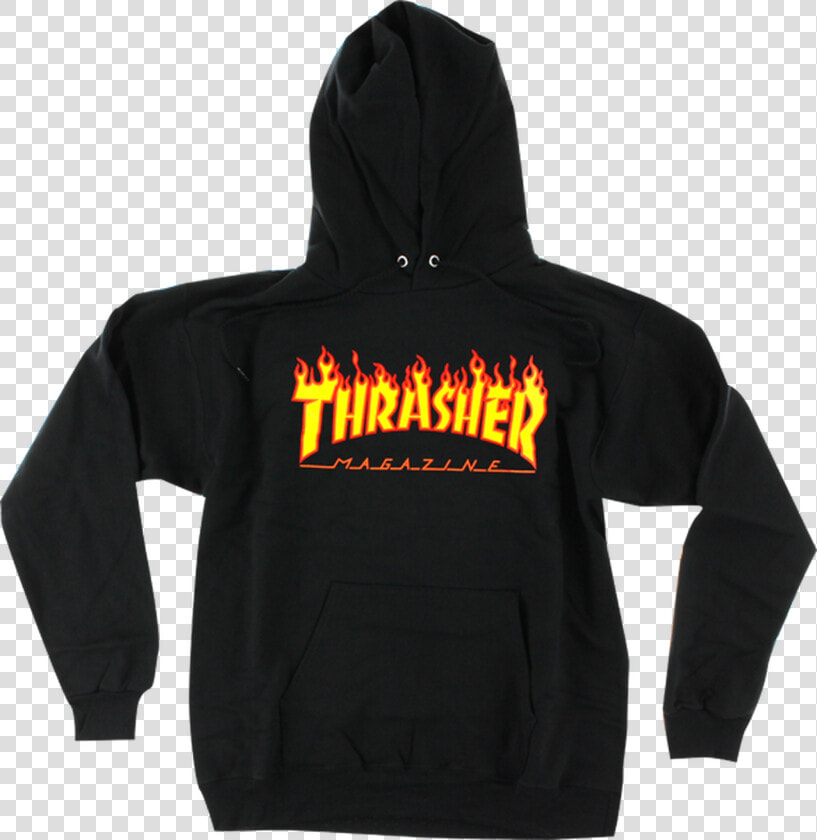 Thrasher Magazine Flame Logo Pullover Sweatshirt  HD Png DownloadTransparent PNG