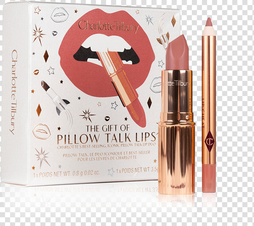 Gift Of Pillow Talk Lips Packshot Including Lip Liner   Charlotte Tilbury Pillow Talk Set  HD Png DownloadTransparent PNG