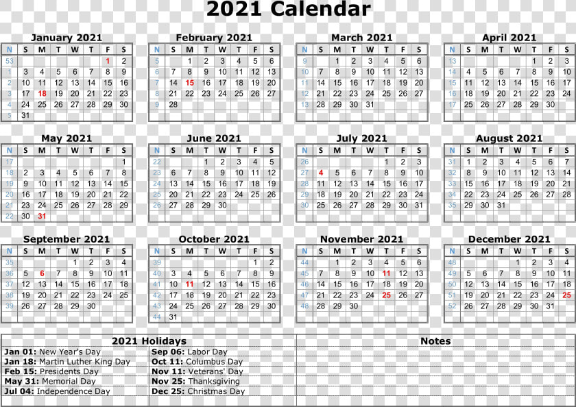 Calendar 2021 Png Photo   Free Printable 2021 Calendar With Holidays  Transparent PngTransparent PNG