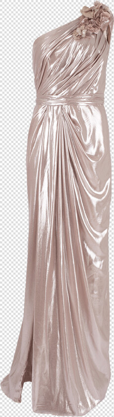 Marchesa Notte One Shoulder Draped Lamé Gown  HD Png DownloadTransparent PNG