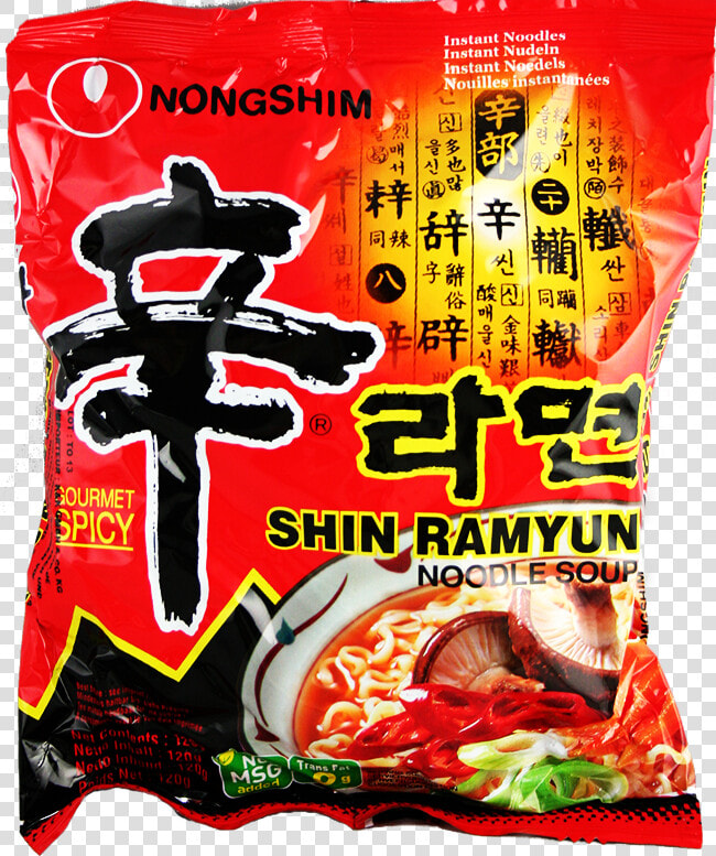 Nongshim Shin Ramyun Gourmet Spicy 120g 1df   Shin Ramyun  HD Png DownloadTransparent PNG