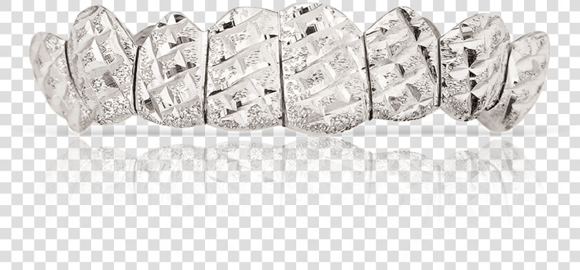 Polished Diamond Cut White Gold Teeth   Engagement Ring  HD Png DownloadTransparent PNG