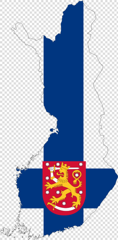 Finland Map Flag With Stroke And Coat Of Arms   Map Of Finland Png  Transparent PngTransparent PNG