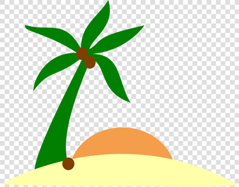 Sunset Clipart Plam Tree   Palm Tree Island Clipart Png  Transparent PngTransparent PNG