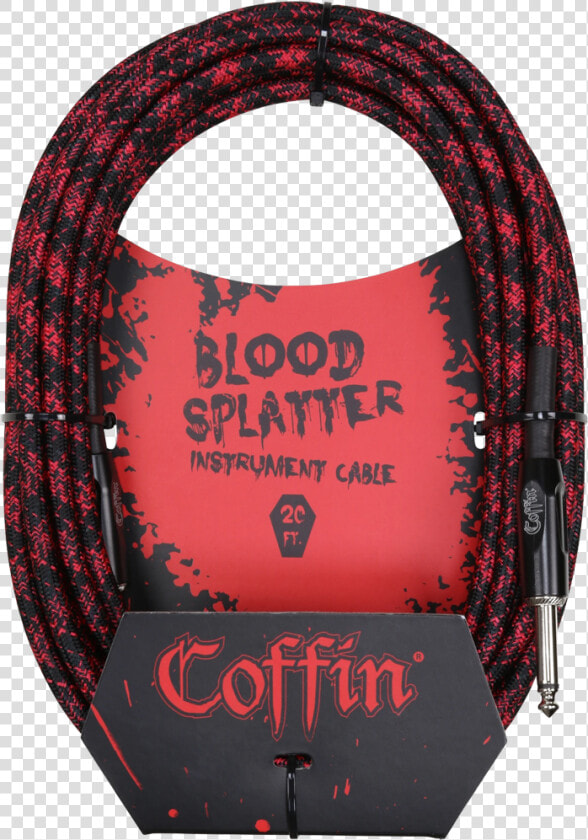 Coffin Bloodsplatter Instrument Cable 20ft Straight   Coffin Case  HD Png DownloadTransparent PNG