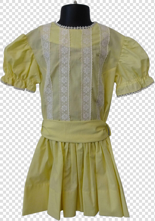 Yellow Cotton Girls Dress Spring Easter White Lace   Day Dress  HD Png DownloadTransparent PNG