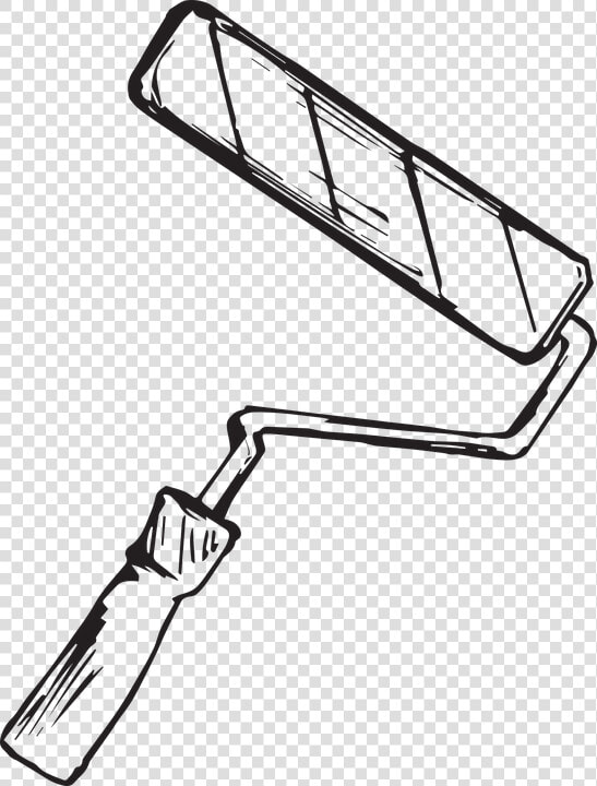 Paint  Roller  Color  Tool  Brush  White   Black And White Paint Roller  HD Png DownloadTransparent PNG