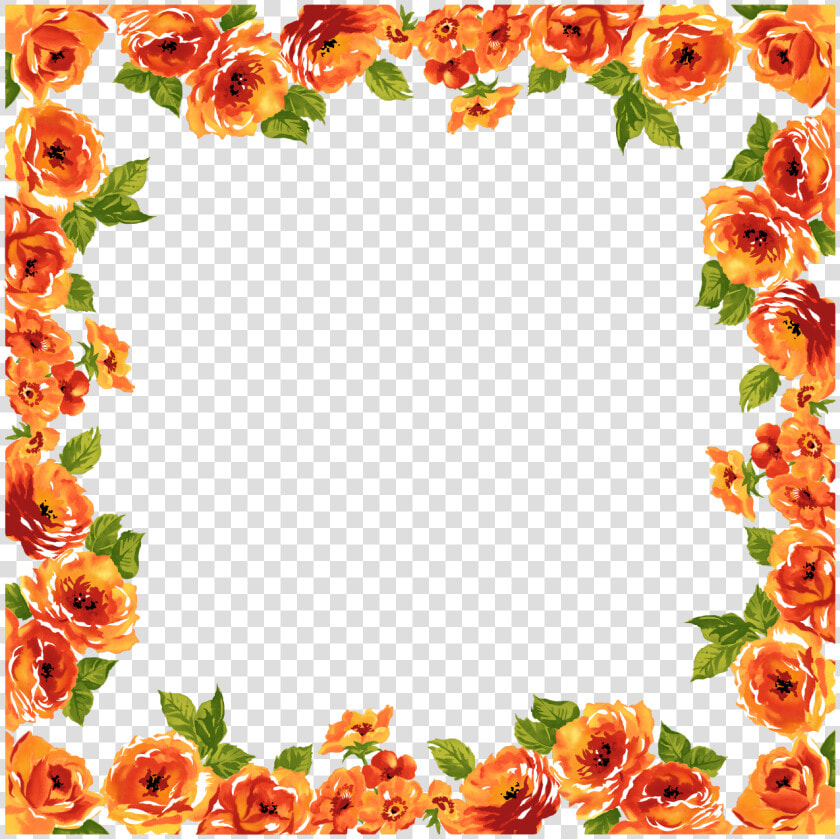 Fancy Wedding Border Transparent   Flower Design Border Orange  HD Png DownloadTransparent PNG