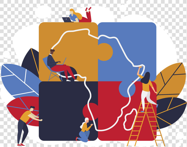 People Putting Together The Puzzle Pieces To Make The   Illustration  HD Png DownloadTransparent PNG