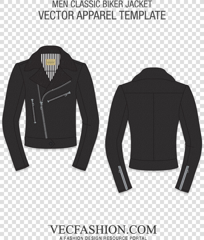 Transparent Leather Jacket Png   Black Leather Jacket Template  Png DownloadTransparent PNG