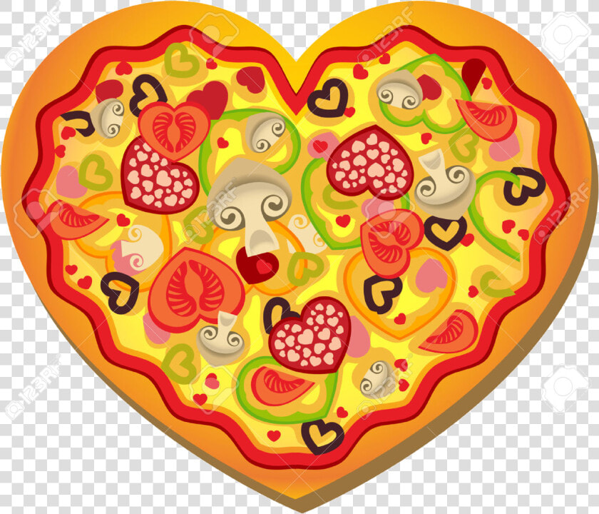 Pizza Alfa Img Showing Gt Valentine Heart Clip Art   Heart Shaped Pizza Clipart  HD Png DownloadTransparent PNG