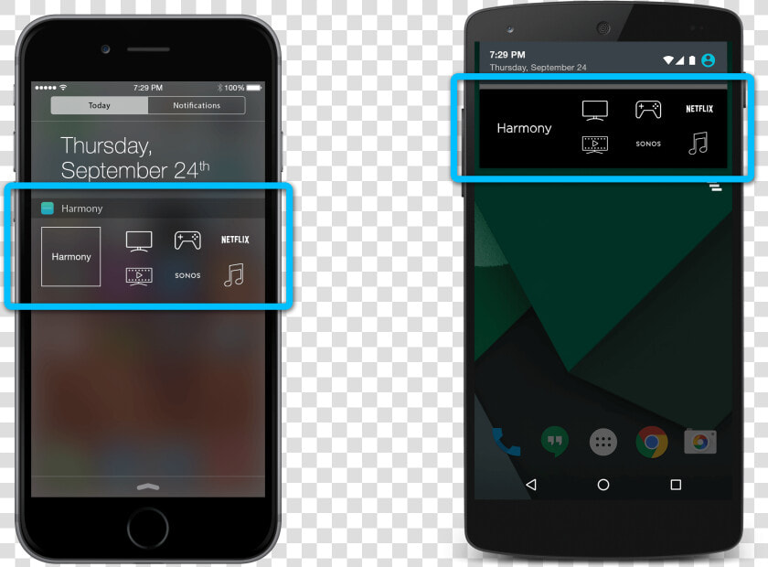 Ios Today Screen And Android Notifications   Logitech Harmony Android Widget  HD Png DownloadTransparent PNG