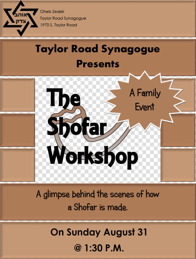 Shofar Workshop Flyer   Graphic Design  HD Png DownloadTransparent PNG