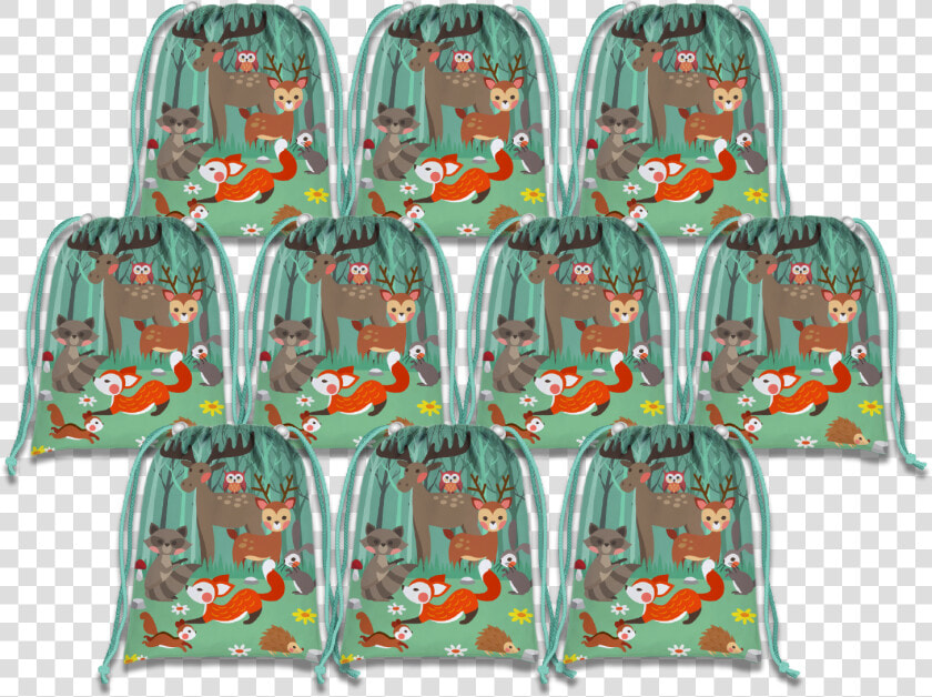 Woodland Animals Drawstring Tote Bag   Backpack  HD Png DownloadTransparent PNG