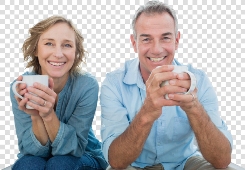 People Drinking Coffee At Home   Png Download   Middle Aged Man And Woman  Transparent PngTransparent PNG