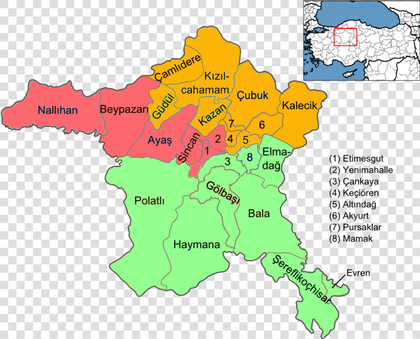 Ankara Electoral Districts 2018   Ankara Bezirke  HD Png DownloadTransparent PNG