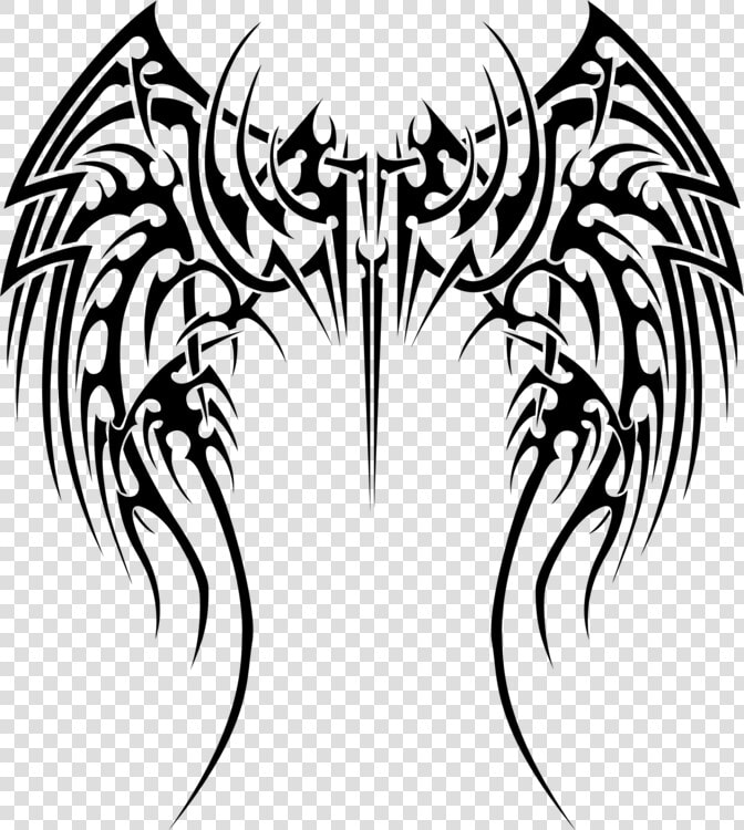 Art symmetry monochrome Photography   Tribal Wings Tattoo Designs  HD Png DownloadTransparent PNG