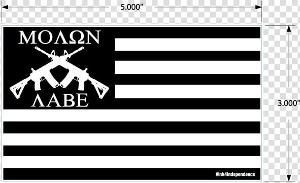 3 Inch X 5 Inch Molon Labe American Flag Sticker   Plot  HD Png DownloadTransparent PNG