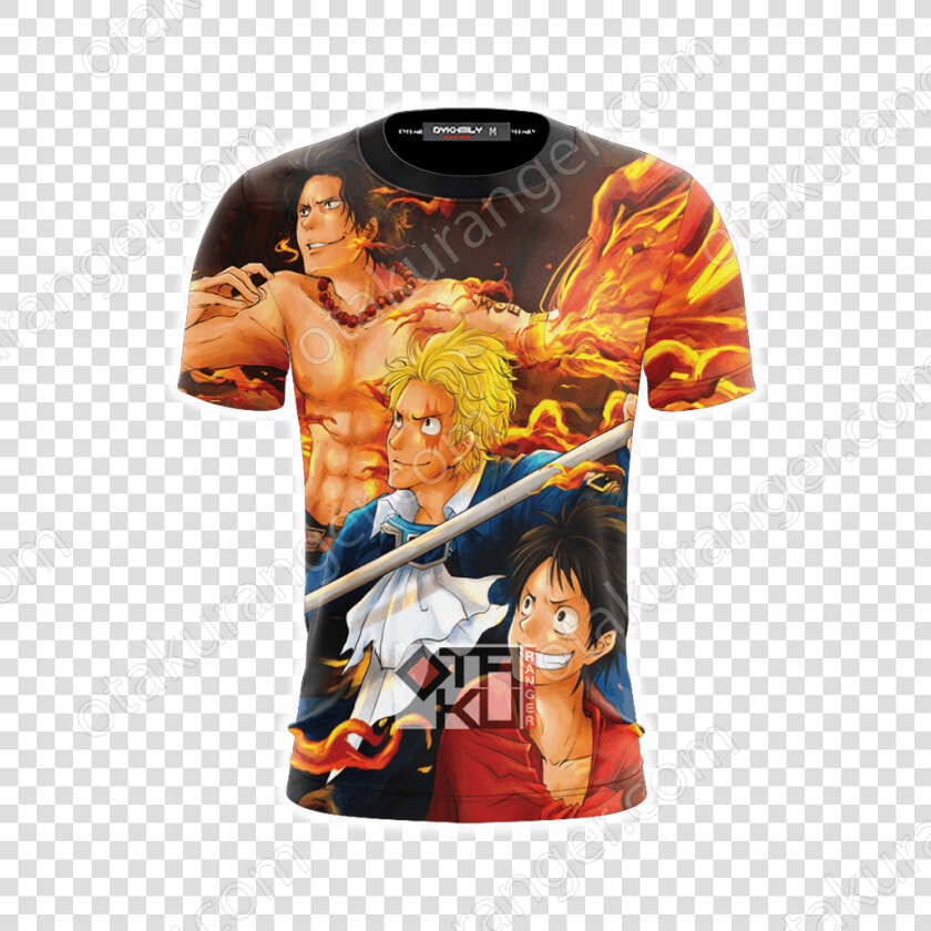 One Piece   Luffy   Ace   Sabo 3d T shirt   Cartoon  HD Png DownloadTransparent PNG