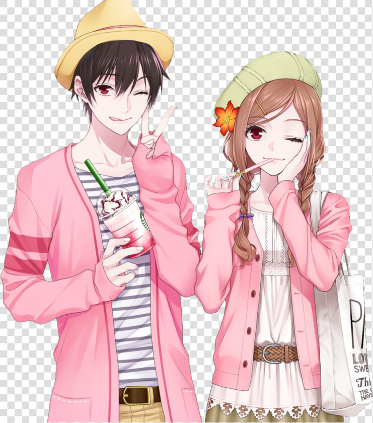  couple  love  sweet  scshopping  shopping  handpainted   Sweet Anime Cute Couple  HD Png DownloadTransparent PNG