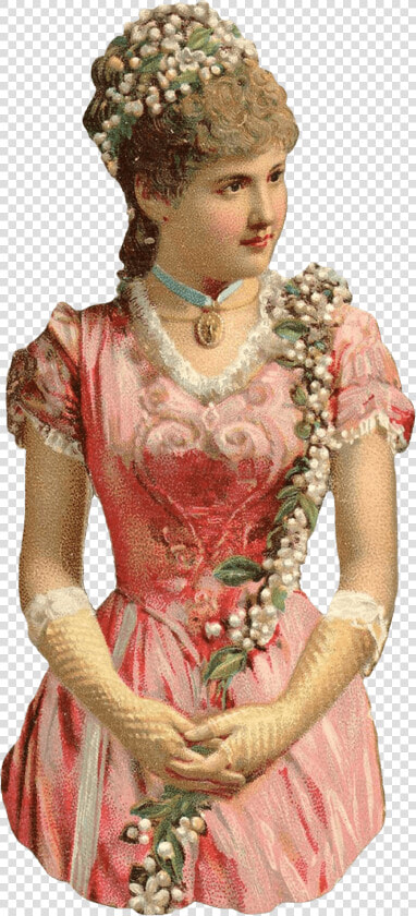 Vintage Victorian Lady With Long Gloves   Transparent Victorian Lady Png  Png DownloadTransparent PNG