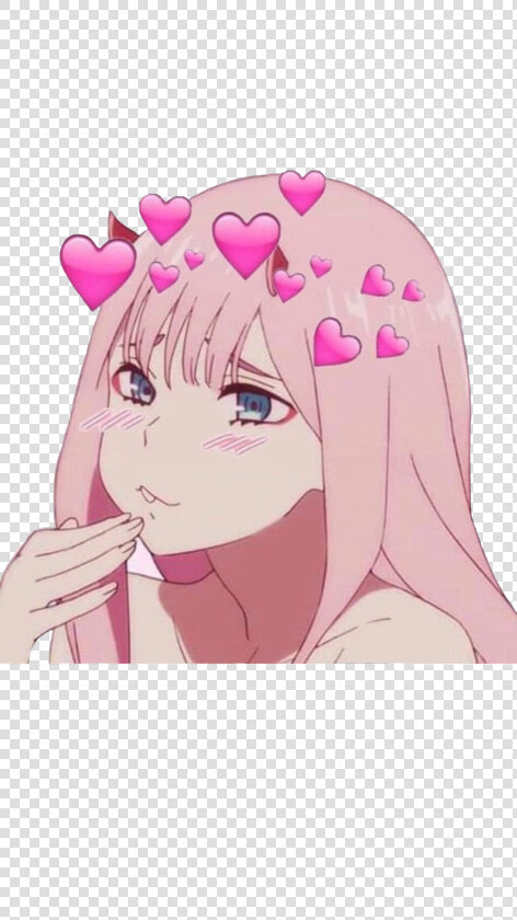  zerotwo  zerotwosticker  zero  love  anime  animegirl   Zero Two Wallpaper Cute  HD Png DownloadTransparent PNG