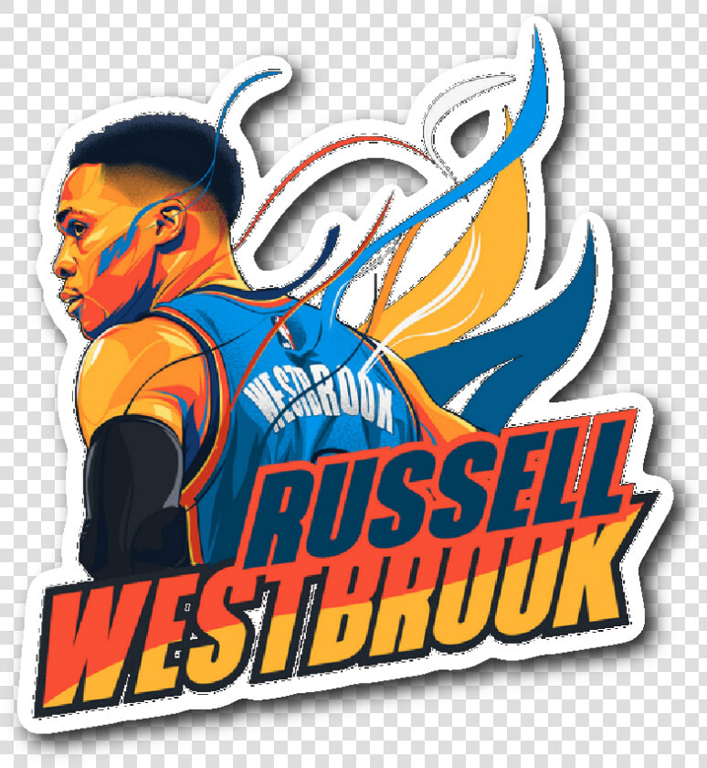 Sticker Russell Westbrook Vinyl Sticker   Graphic Design  HD Png DownloadTransparent PNG