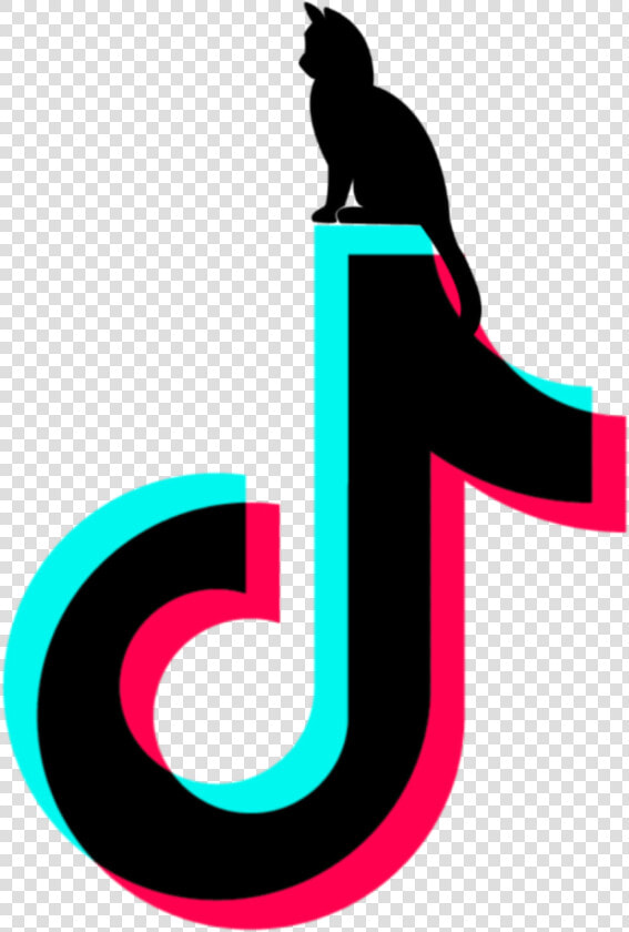  tiktok  logo  with  cat  mit  katze  schwarz  black   Tik Tok Logo Png  Transparent PngTransparent PNG