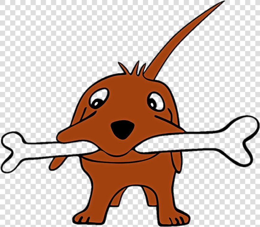 Grinning Pup With A Giant Bone Clipart   Dog  HD Png DownloadTransparent PNG