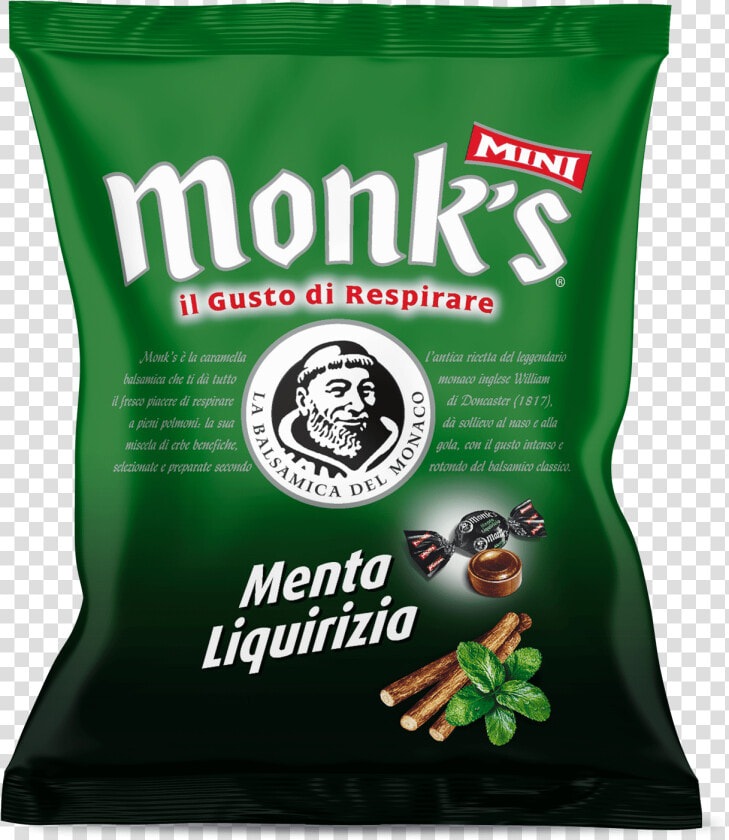 Busta Da 80 G Monk S Balsamica Mini Menta E Liquirizia   Monks Caramelle  HD Png DownloadTransparent PNG