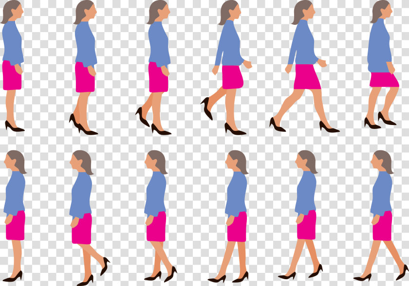 Walk Cycle Walking Woman   Woman Walking Cycle Png  Transparent PngTransparent PNG