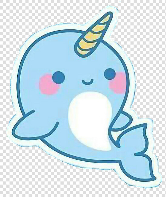  kawaii  unicornio  delfin  azulpastel  pequeñodelfin   Kawaii Cute Narwhal  HD Png DownloadTransparent PNG