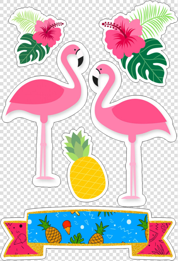 Topper De Bolo Flamingo  HD Png DownloadTransparent PNG