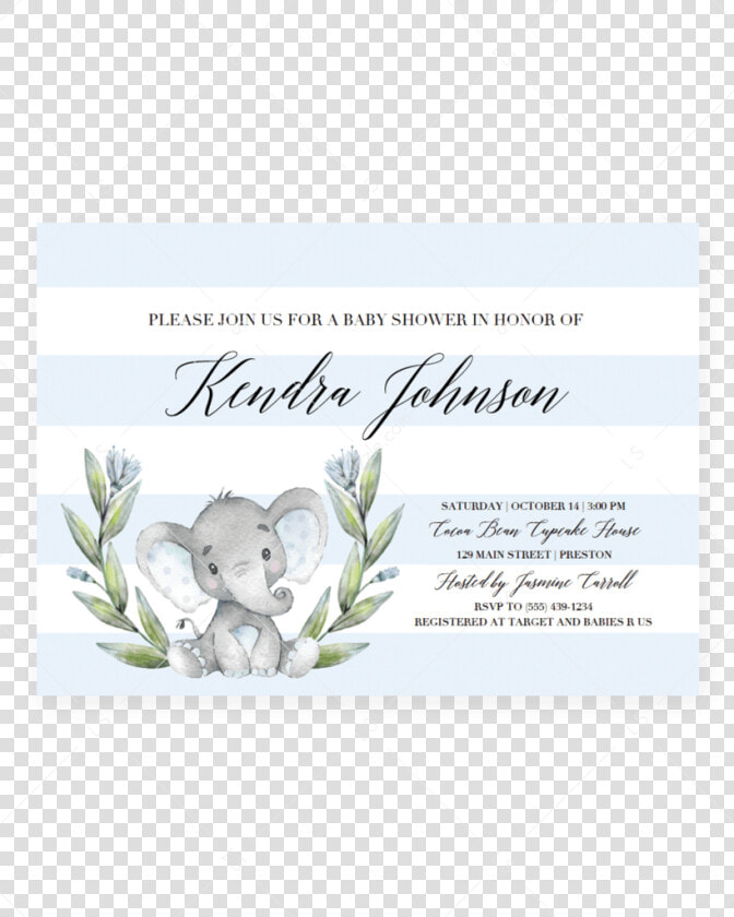 Transparent Bridal Shower Clipart For Invitations   Free Editable Baby Shower Invitation Templates Elephants  HD Png DownloadTransparent PNG