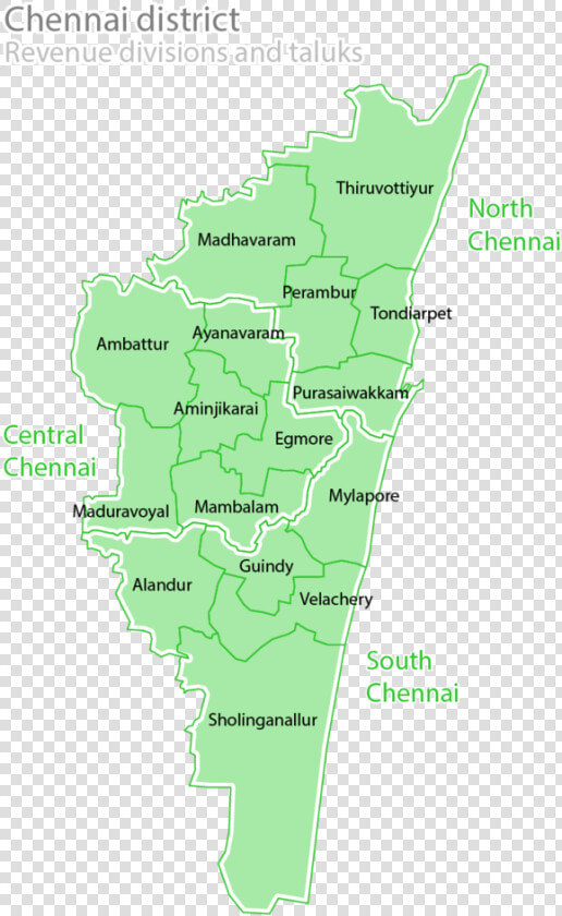 Chennai District Taluk Map  HD Png DownloadTransparent PNG