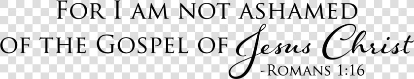 For I Am Not Ashamed Of The Gospel Of Jesus Christ   Am Not Ashamed Of The Gospel Verse  HD Png DownloadTransparent PNG