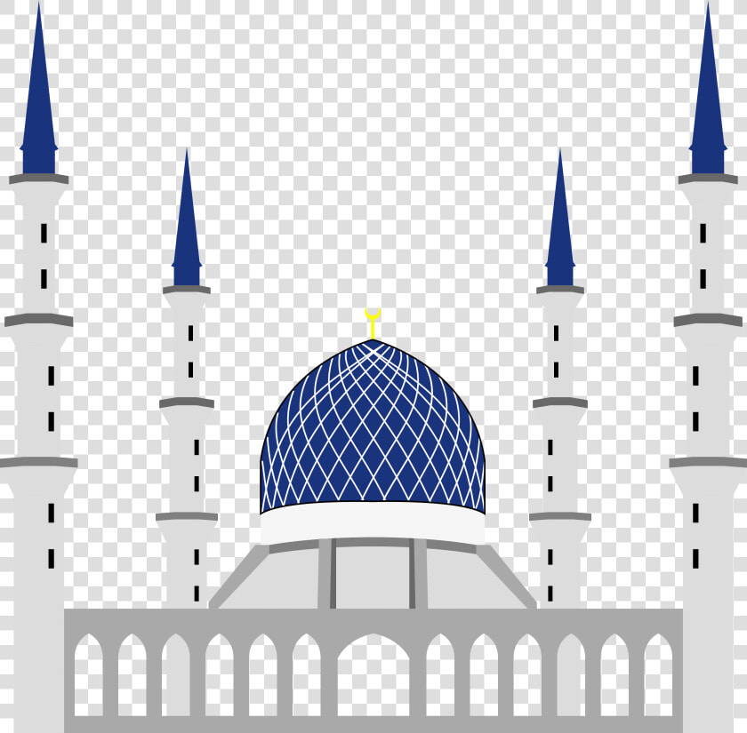 Mosque Blue White   Masjid Shah Alam Vector  HD Png DownloadTransparent PNG