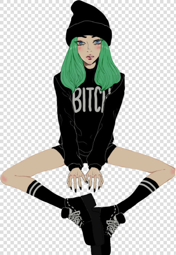  anime  tumblr aesthetic  plant  plantgirl  planta green   Anime Girl Green Hair  HD Png DownloadTransparent PNG