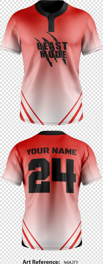 Beastmode Two Button Softball Jersey   Sports Jersey  HD Png DownloadTransparent PNG