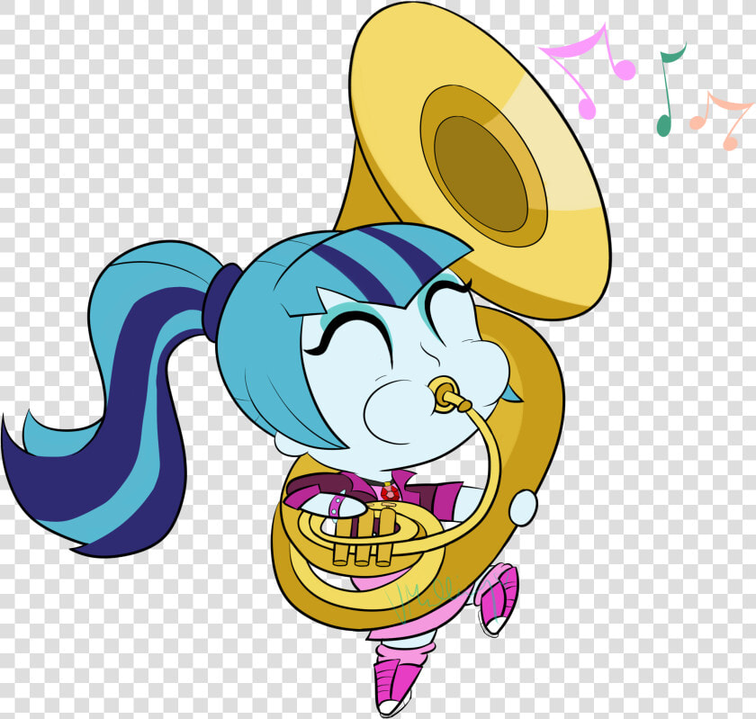 Vcm1824  Chibi  Cute  Equestria Girls  Eyes Closed    Sousaphone Cartoon  HD Png DownloadTransparent PNG