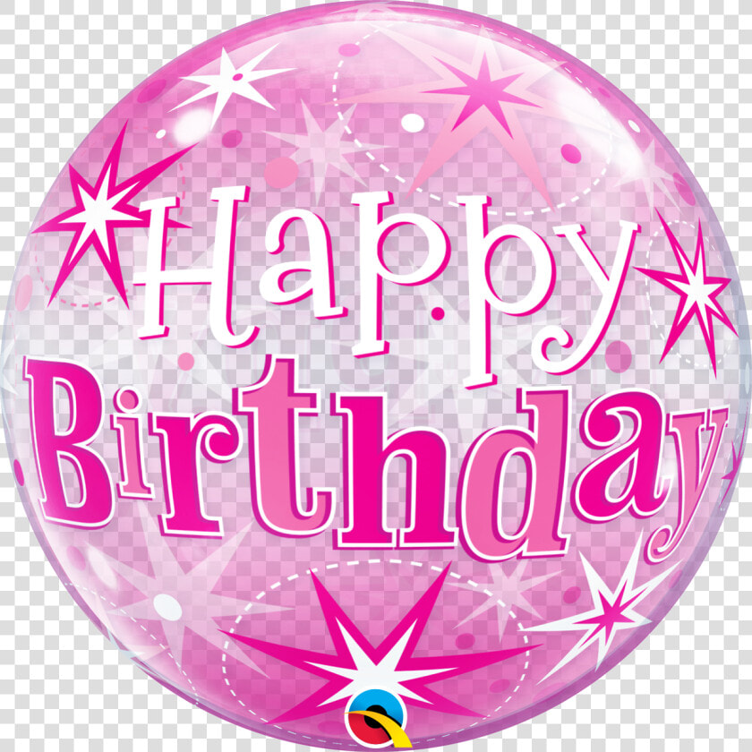 Happy Birthday Pink Stars Bubble Balloon 11551 P   Pink Happy Birthday Balloons Clipart  HD Png DownloadTransparent PNG