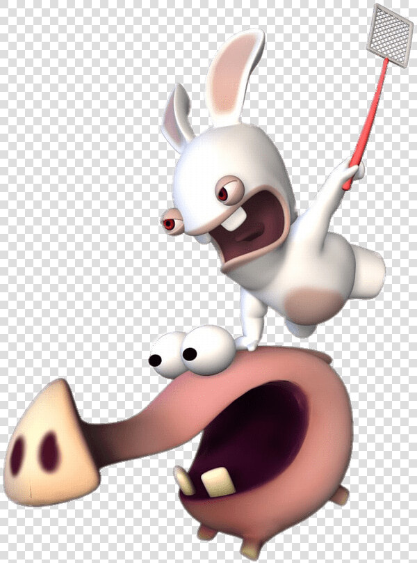 Rabbid Riding A Pig   Rayman Raving Rabbids Pig  HD Png DownloadTransparent PNG