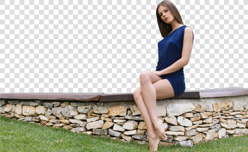 Sitting Little Caprice In Blue Dress   Little Caprice  HD Png DownloadTransparent PNG